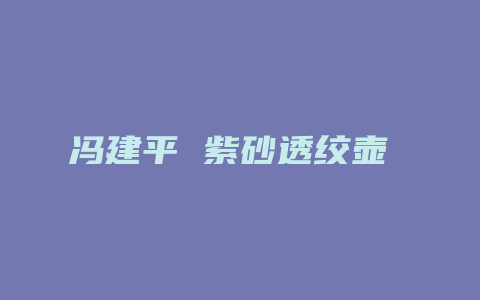 冯建平 紫砂透绞壶 价格多少_http://www.chayejidi.com_茶叶价格_第1张