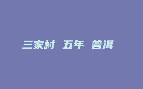 三家村 五年 普洱 价格_http://www.chayejidi.com_茶叶价格_第1张