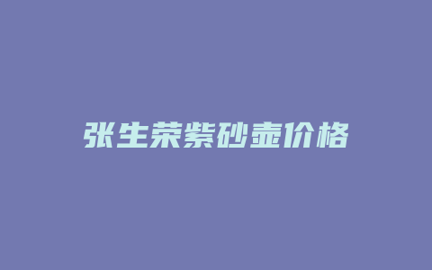 张生荣紫砂壶价格多少_http://www.chayejidi.com_茶叶价格_第1张