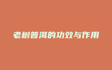 老树普洱的功效与作用_http://www.chayejidi.com_茶叶功效_第1张