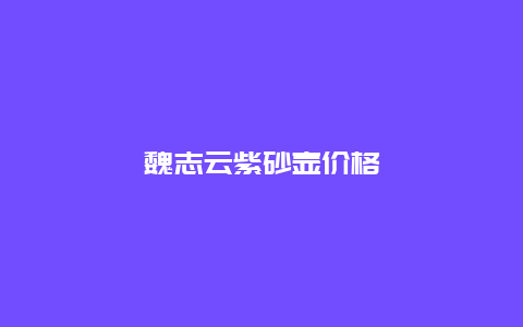 魏志云紫砂壶价格_http://www.chayejidi.com_茶叶价格_第1张