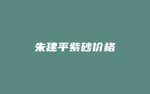 朱建平紫砂价格_http://www.chayejidi.com_茶叶价格_第1张