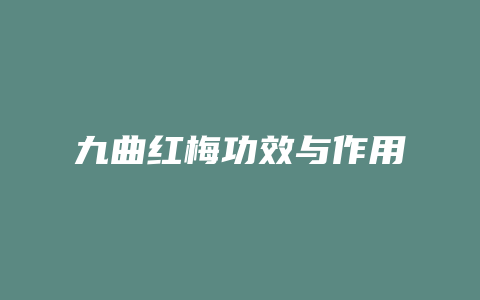 九曲红梅功效与作用_http://www.chayejidi.com_茶叶功效_第1张