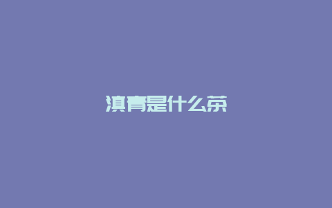 滇青是什么茶_http://www.chayejidi.com_绿茶知识_第1张