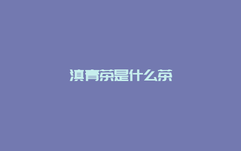 滇青茶是什么茶_http://www.chayejidi.com_绿茶知识_第1张