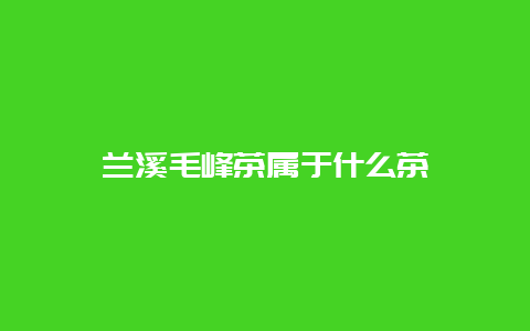 兰溪毛峰茶属于什么茶_http://www.chayejidi.com_绿茶知识_第1张