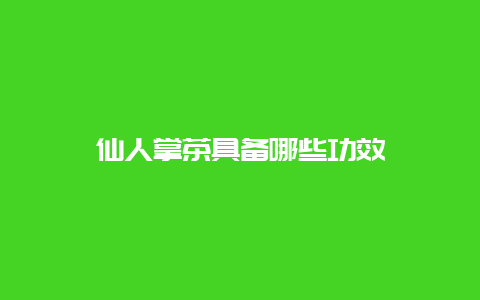 仙人掌茶具备哪些功效_http://www.chayejidi.com_绿茶知识_第1张