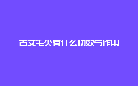 古丈毛尖有什么功效与作用_http://www.chayejidi.com_绿茶知识_第1张