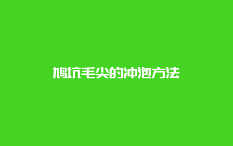 鸠坑毛尖的冲泡方法_http://www.chayejidi.com_绿茶知识_第1张