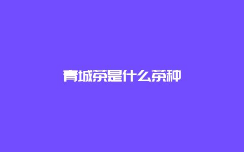 青城茶是什么茶种_http://www.chayejidi.com_绿茶知识_第1张