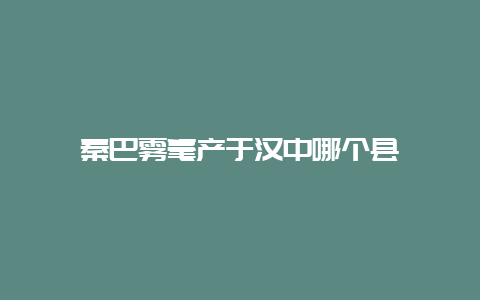 秦巴雾毫产于汉中哪个县_http://www.chayejidi.com_绿茶知识_第1张