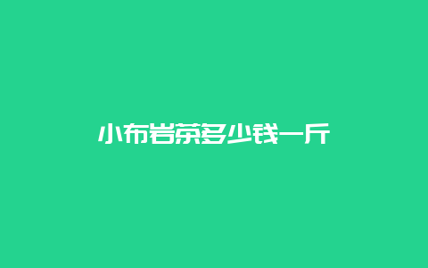 小布岩茶多少钱一斤_http://www.chayejidi.com_绿茶知识_第1张