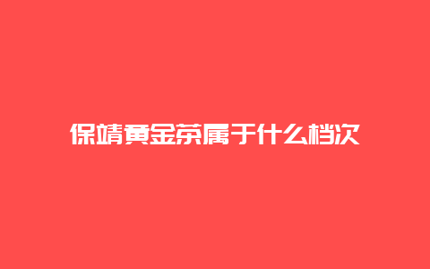 保靖黄金茶属于什么档次_http://www.chayejidi.com_绿茶知识_第1张