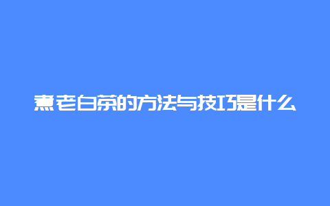 煮老白茶的方法与技巧是什么_http://www.chayejidi.com_白茶知识_第1张