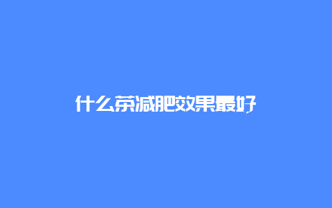 什么茶减肥效果最好_http://www.chayejidi.com_茶叶知识_第1张