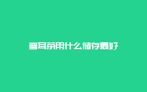 普耳茶用什么储存最好_http://www.chayejidi.com_茶叶知识_第1张