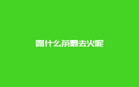 喝什么茶最去火呢_http://www.chayejidi.com_茶叶知识_第1张